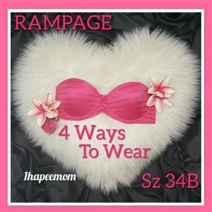 Rampage Strapless Bra Size 34B Convertable Straps